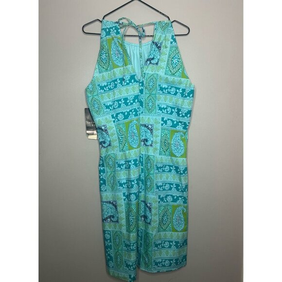 NWT Spenser Jeremy Size 14 Cotton Patchwork Paisley Floral Tropical Halter Dress - Picture 6 of 9